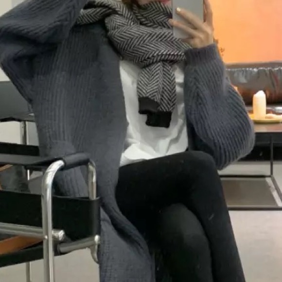 GORGEOUS Chunky Thick Oversized Long Over Knee Rib Tan Brush Soft Cardigan Coat - Picture 7 of 14